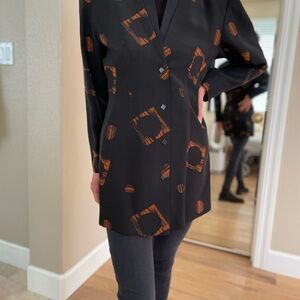 Black and Brown Patterned Women's Blazer